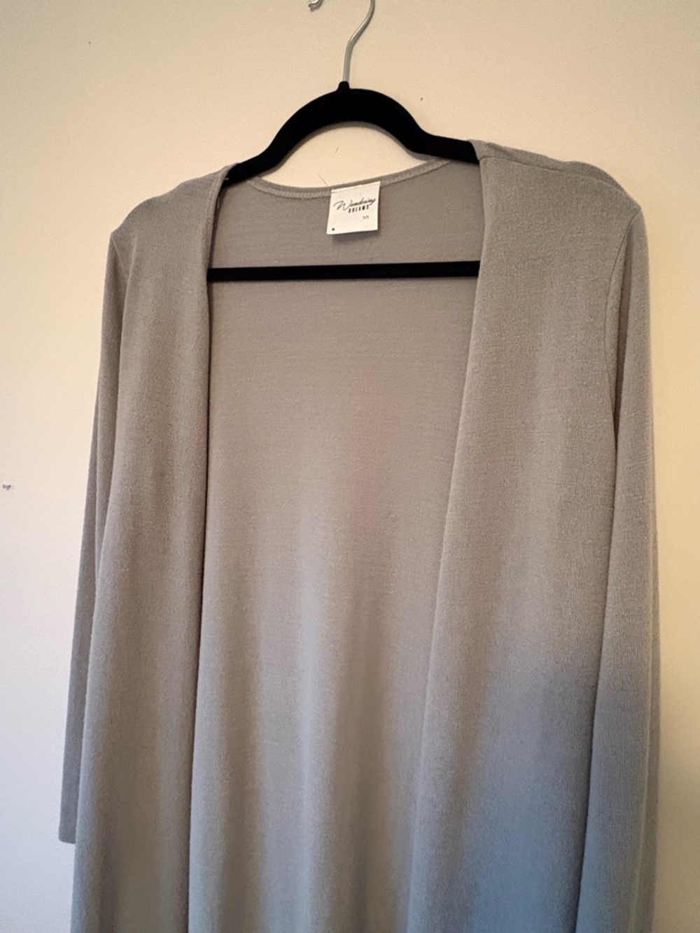 Light Gray Open-Front Duster Cardigan - Picture 3 of 6